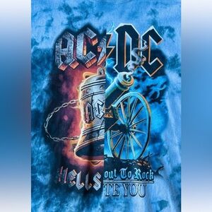 AC/DC Tie-Dye Blue Graphic Tee